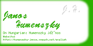 janos humenszky business card